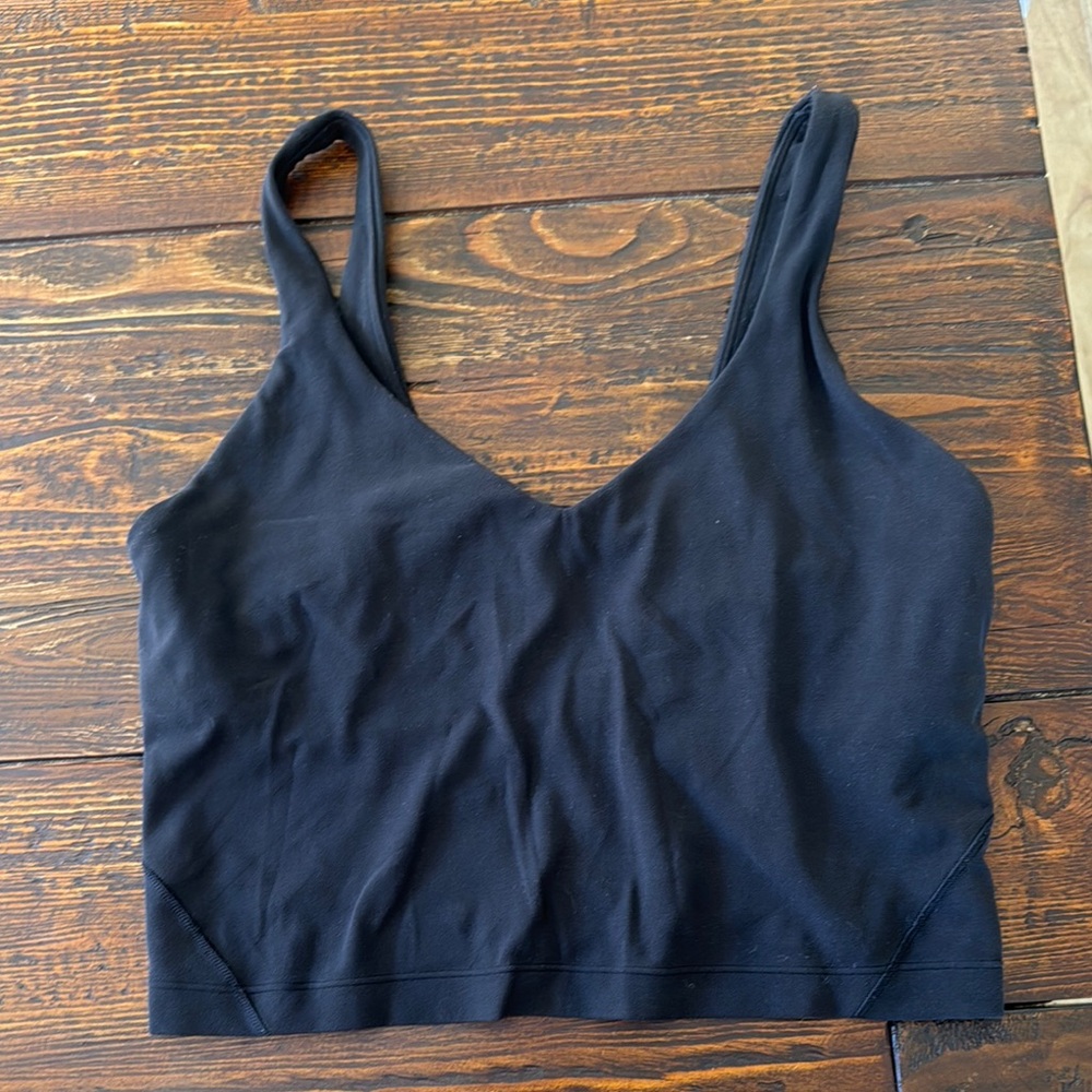 lululemon athletica Black V‑Neck Crop Tank